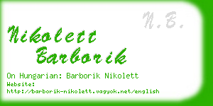 nikolett barborik business card